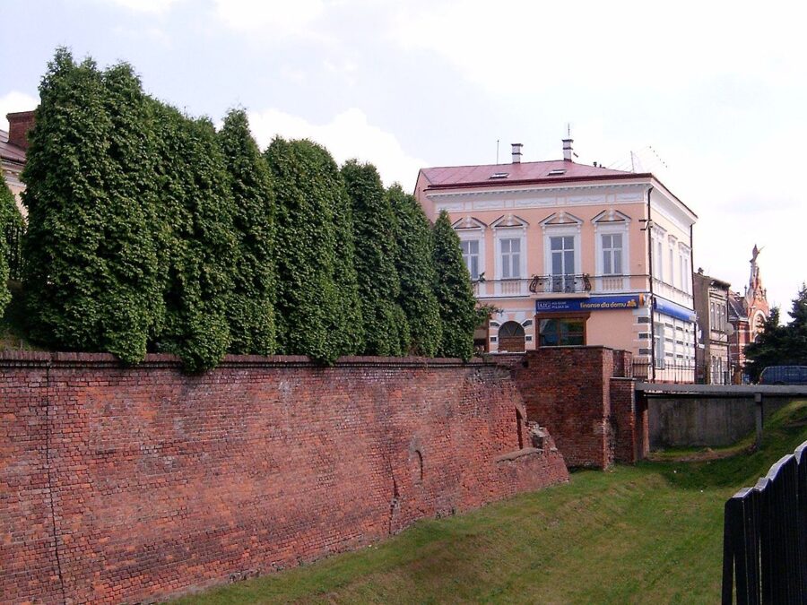 Defensive Walls in Jaroslaw brick large german and gothic large