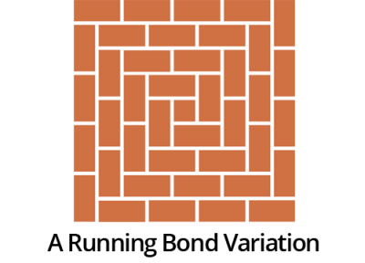 a running bond variation handmade floor tiles