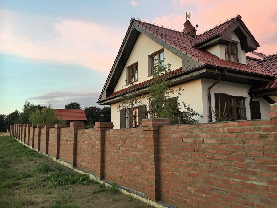 Backstein Zaun Ziegel Fabrik Werkstatt Ziegel Fabrik Trojanowscy