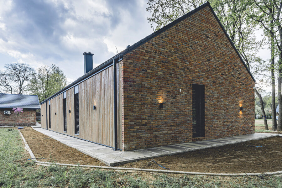 brick house modern barn