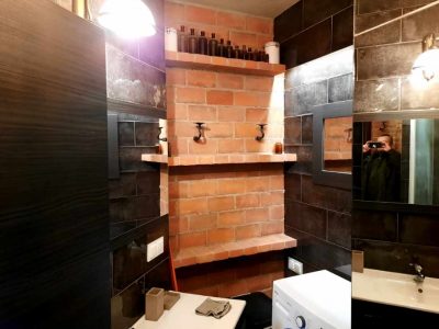 Brick bathroom
